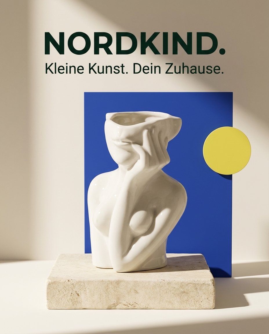 Gedankenpause – Gesichtsvase aus Keramik