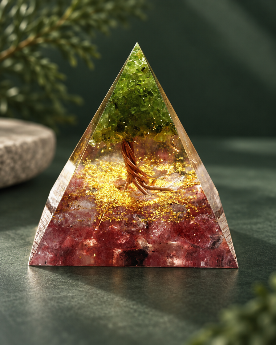 Prisma Form – Grün-Rosé · Baum