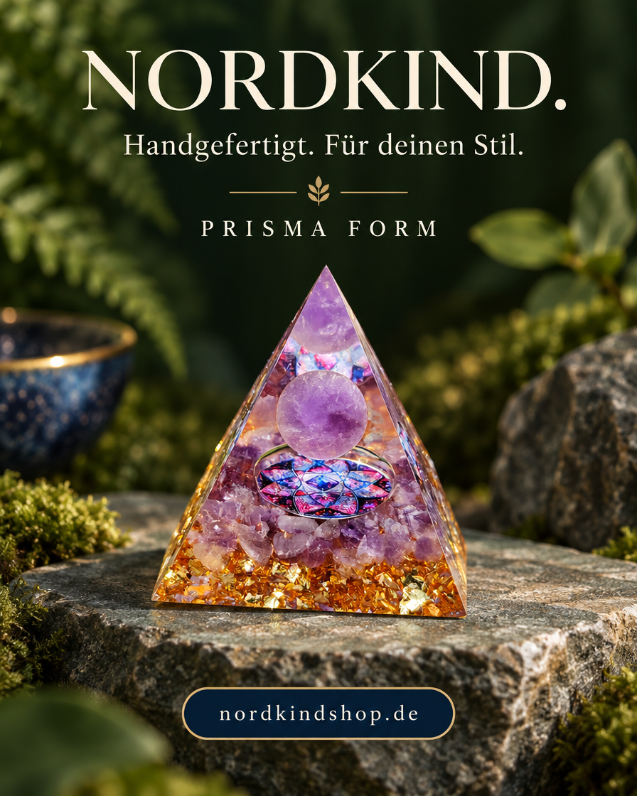 Prisma Form – Violett-Gold · Mandala