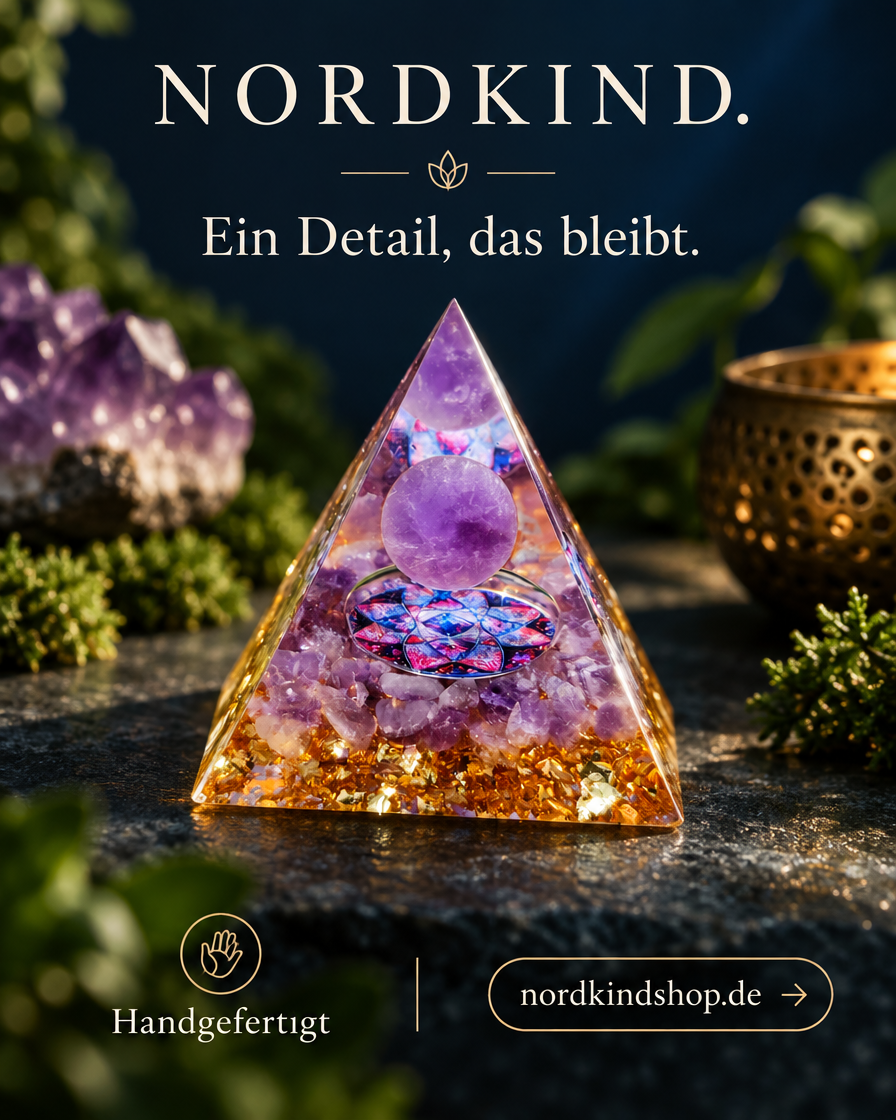 Prisma Form – Violett-Gold · Mandala