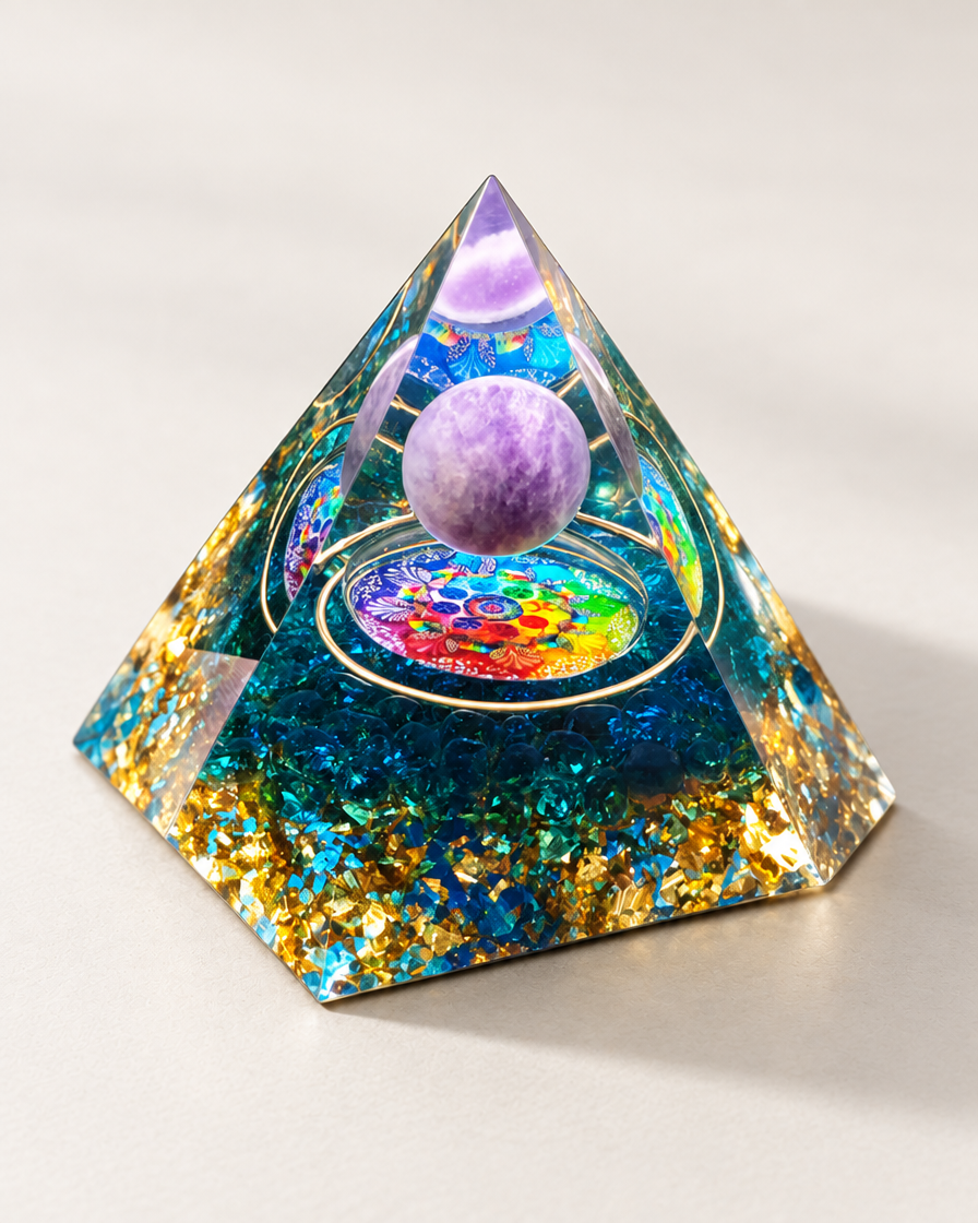 Prisma Form – Violett-Türkis · Kugel