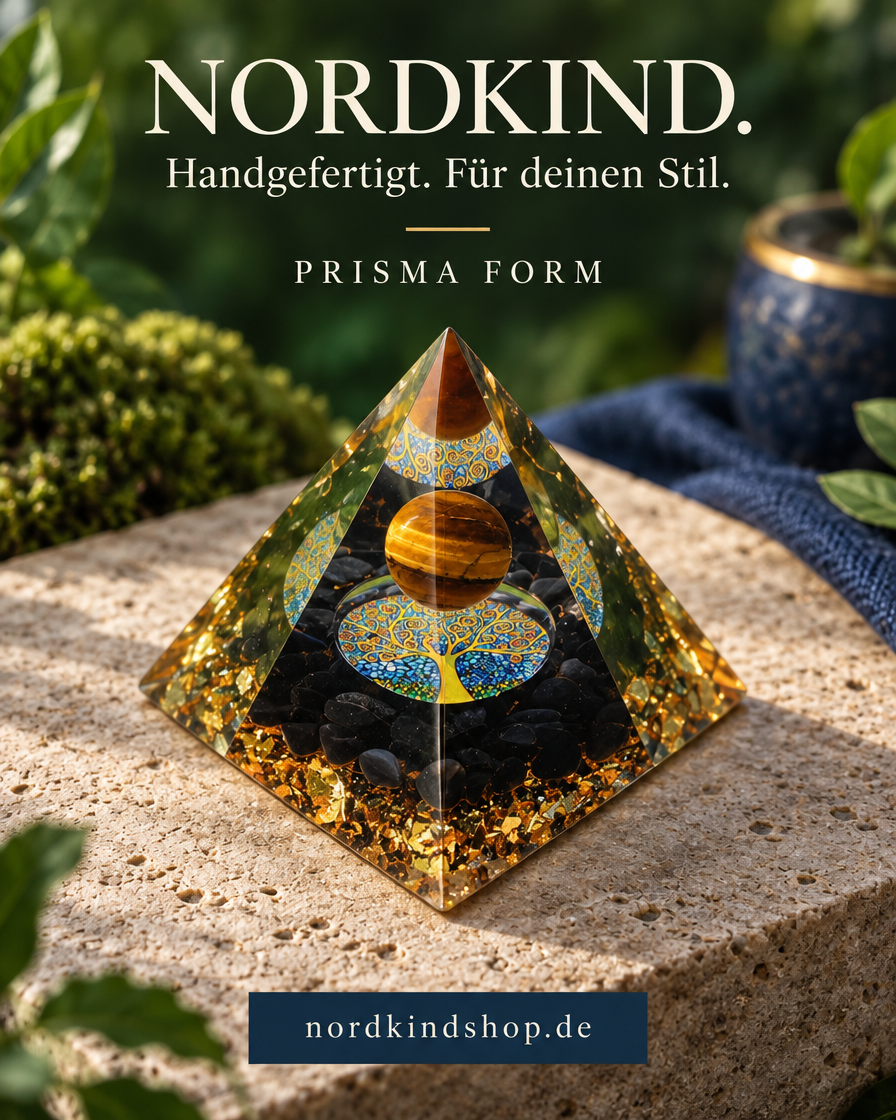 Prisma Form – Gold-Schwarz · Kugel