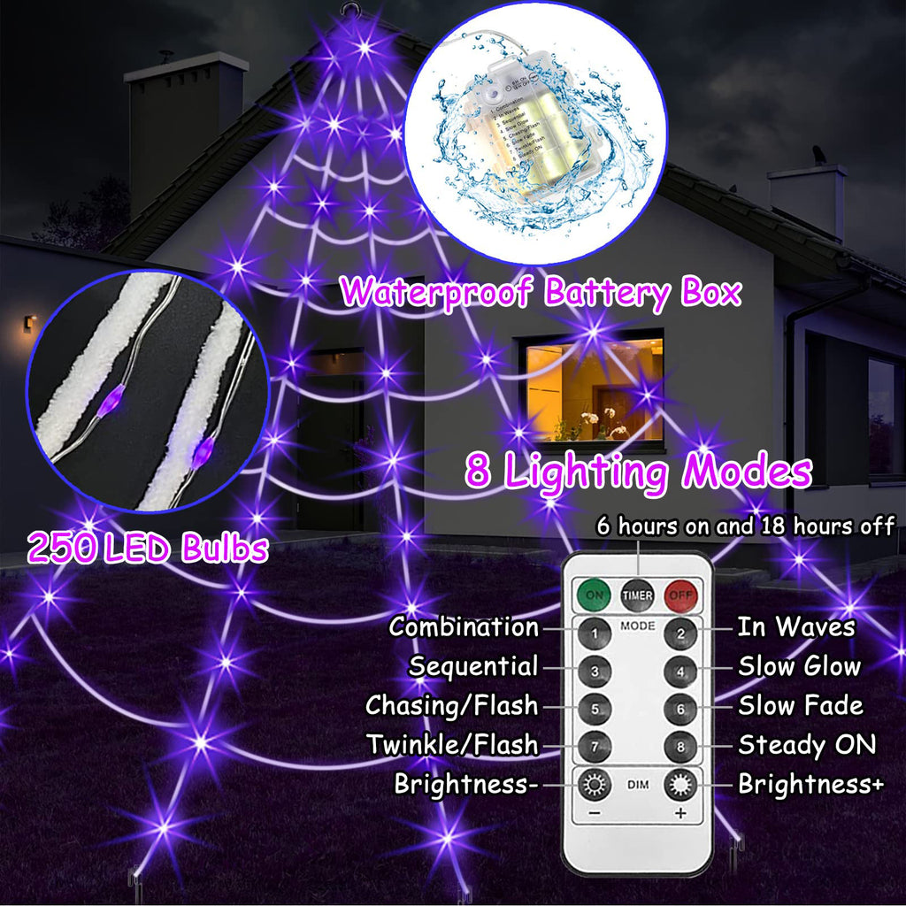 Web Glow – LED-Spinnennetz-Dreieck