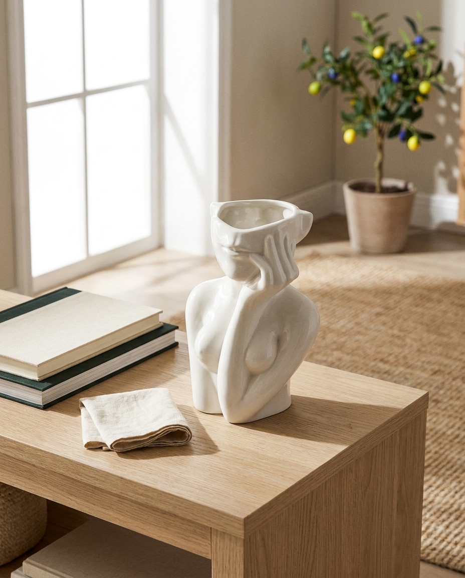 Gedankenpause – Gesichtsvase aus Keramik · Wohninspiration