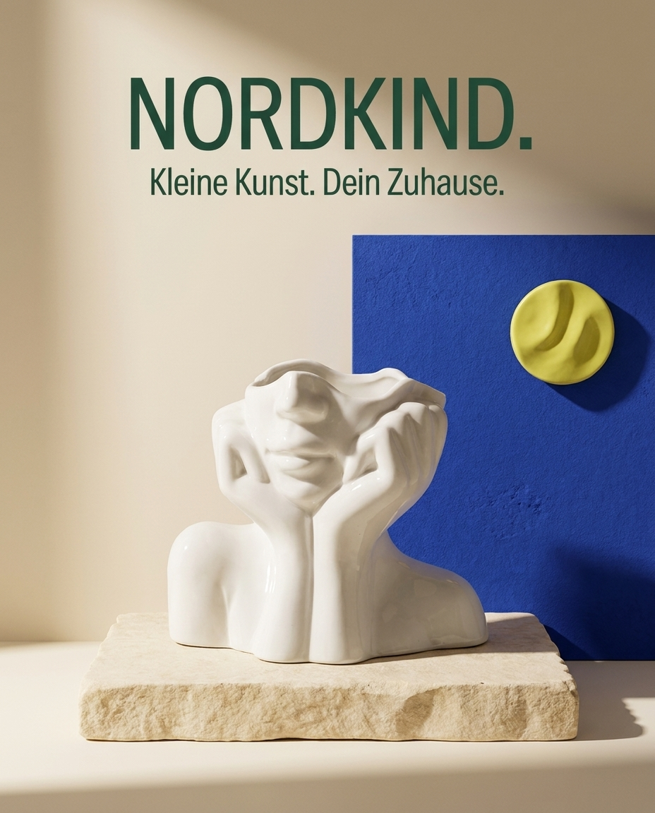 Tagtraum – Gesichtsvase mit zwei Händen · NORDKIND Kampagnenmotiv