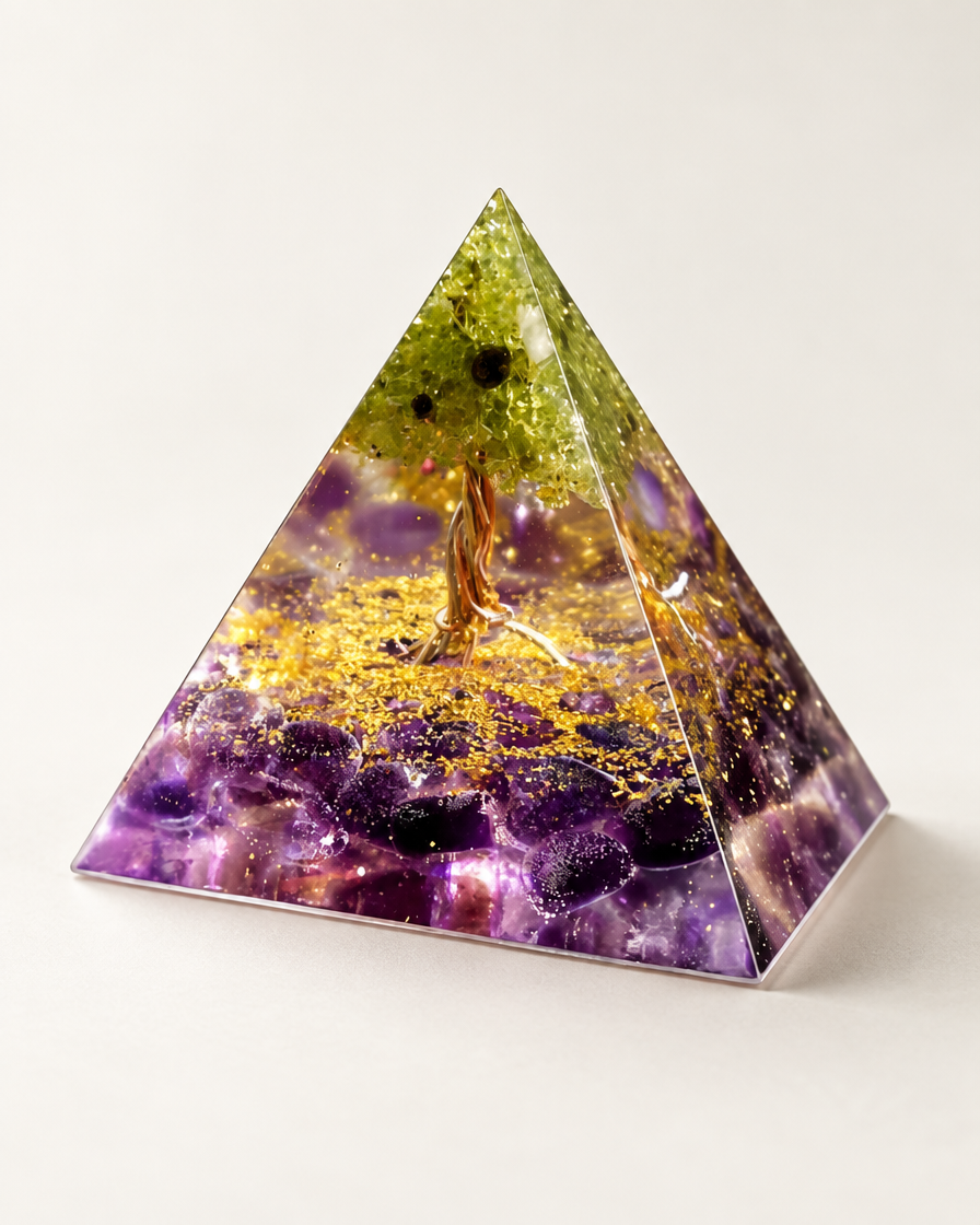 Prisma Form – Violett-Grün · Baum