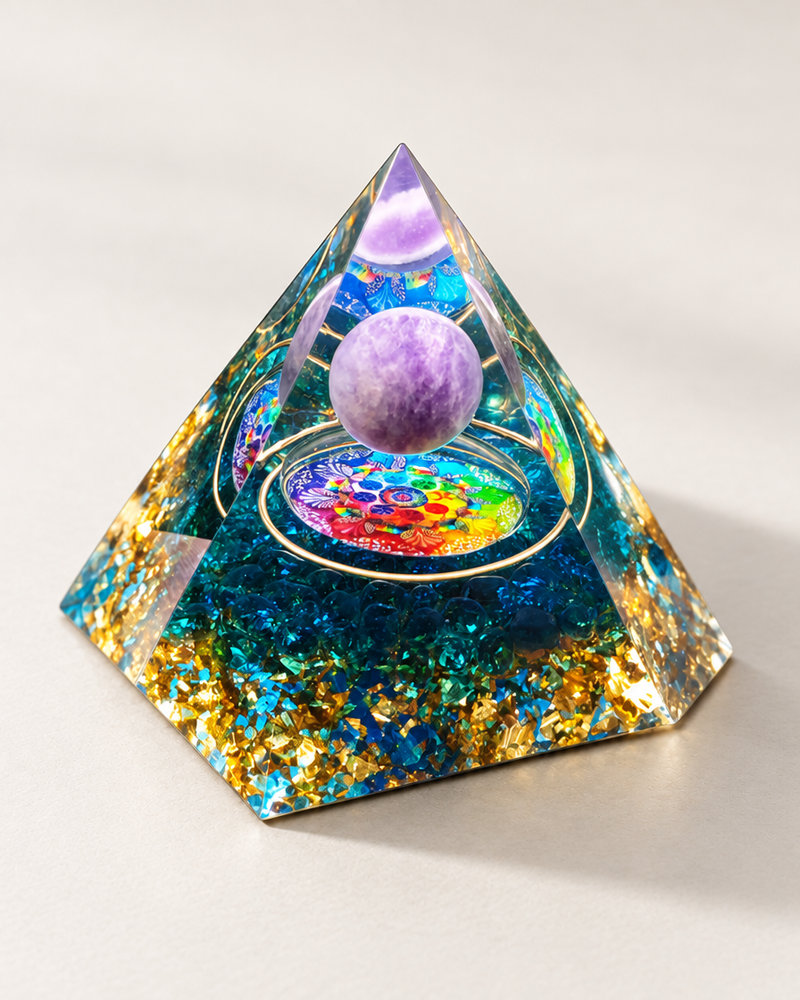 Prisma Form – Violett-Türkis · Kugel