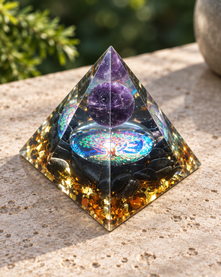 Prisma Form – Violett-Schwarz · Mandala