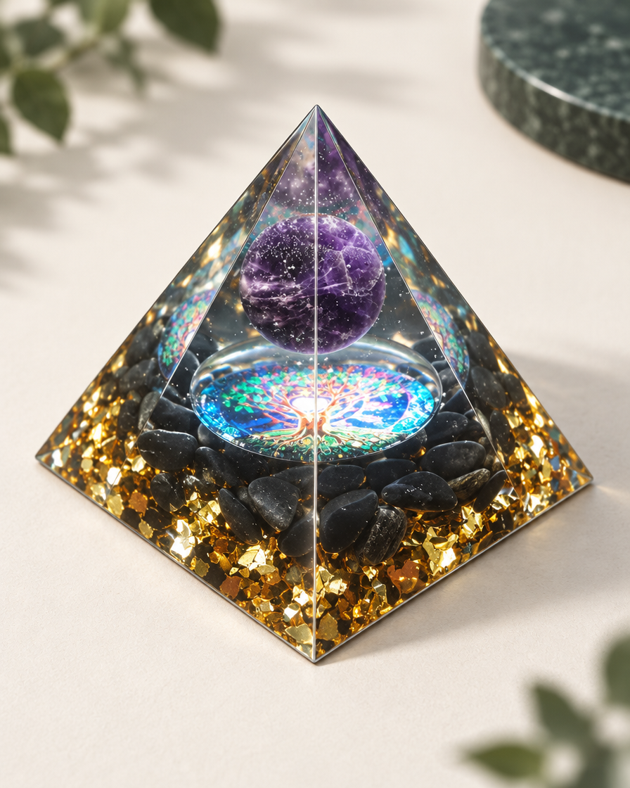 Prisma Form – Violett-Schwarz · Mandala