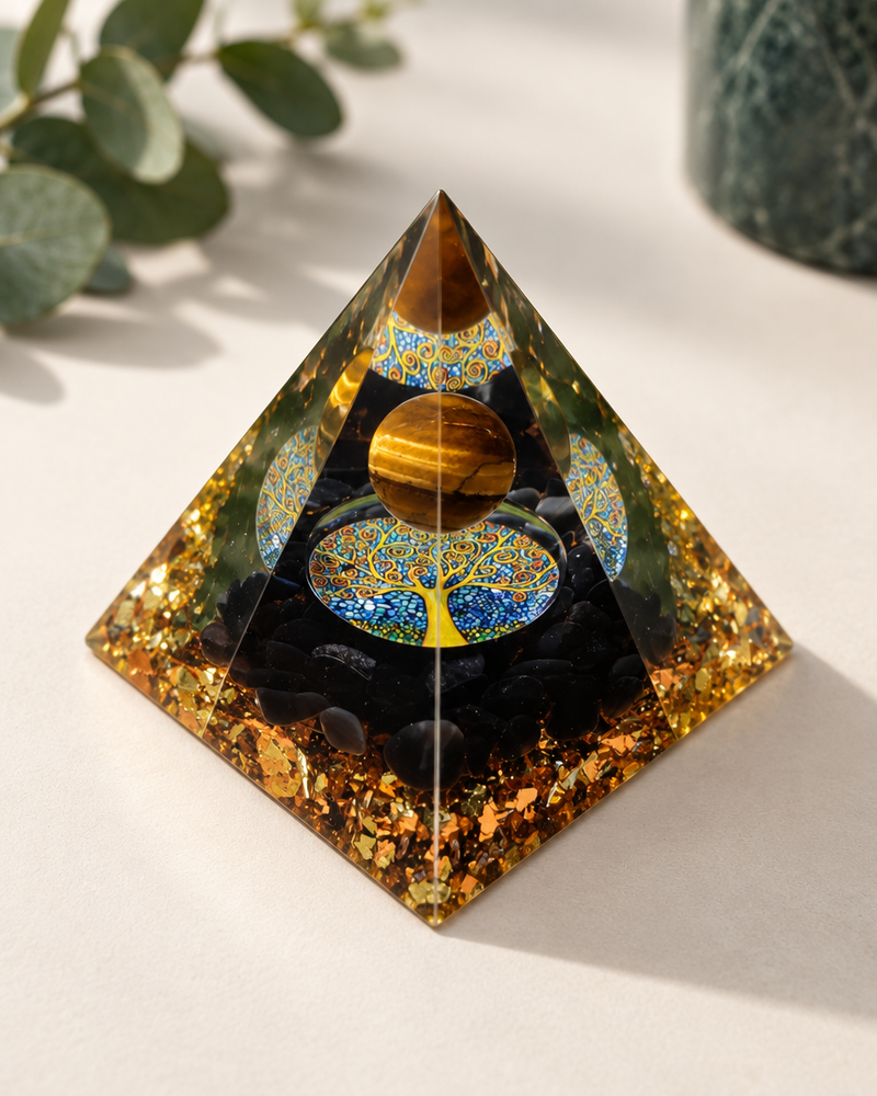 Prisma Form – Gold-Schwarz · Kugel