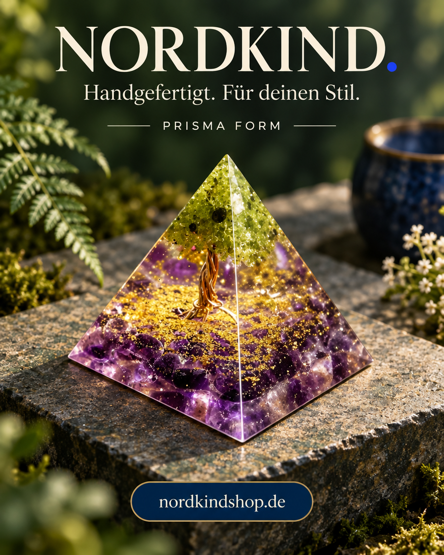 Prisma Form – Violett-Grün · Baum