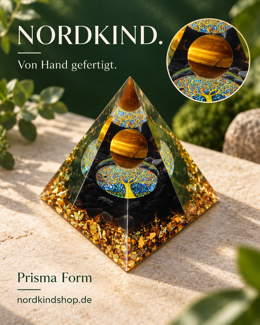 Prisma Form – Gold-Schwarz · Kugel
