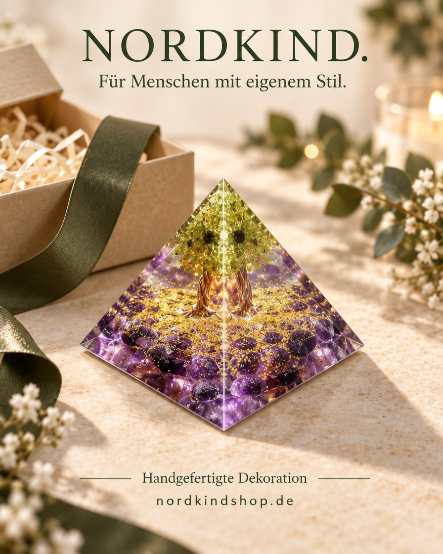 Prisma Form – Violett-Grün · Baum