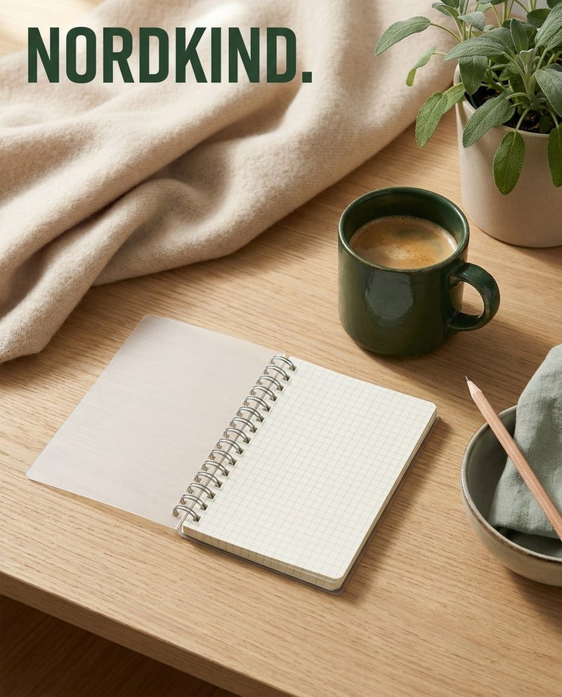 Quiet Grid – Kariertes A6-Spiralnotizbuch