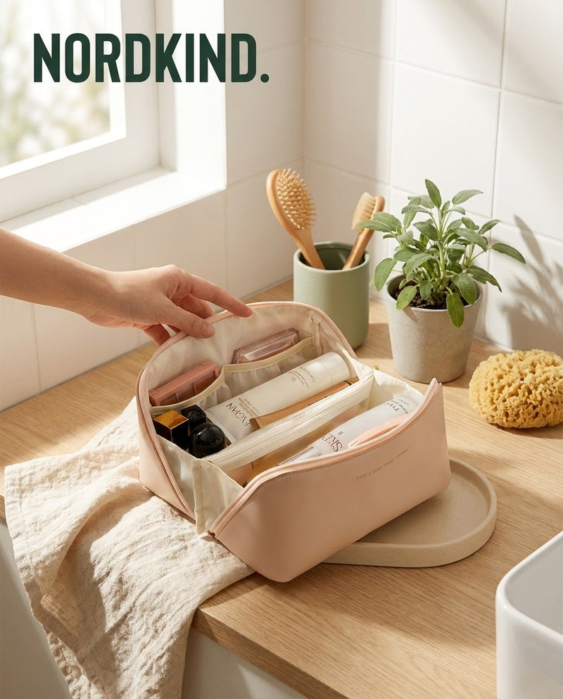Weit öffnende Kosmetiktasche